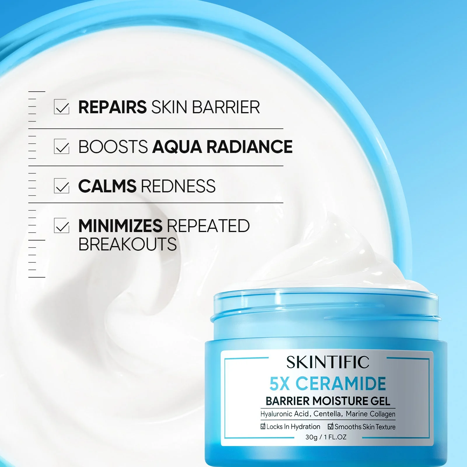 Day & Night Cream Duo - Glow Bright Day Cream & 5X Ceramide Barrier Repair Moisture Gel - Image 5