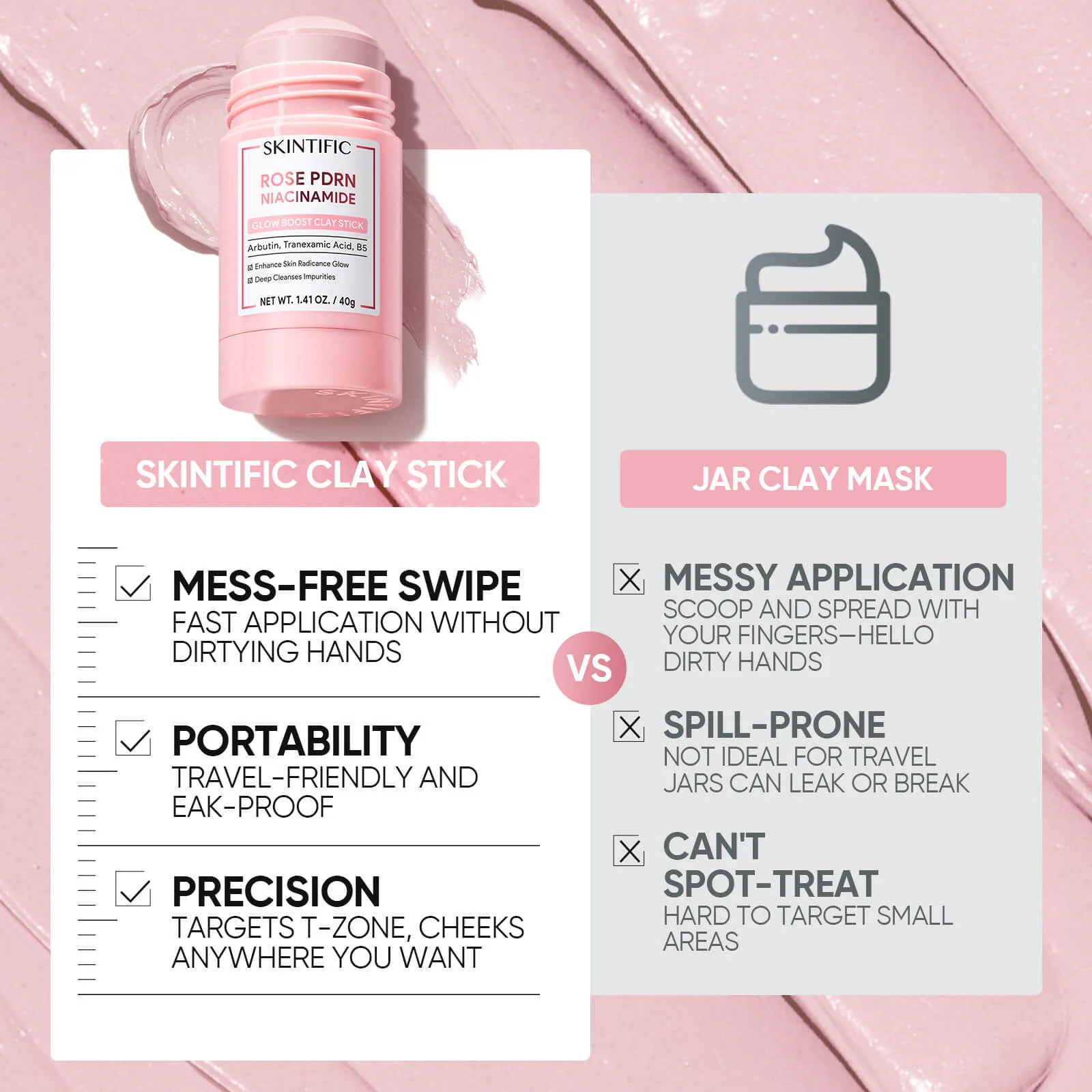 Rose PDRN Niacinamide Glow Boost Clay Stick - Image 7