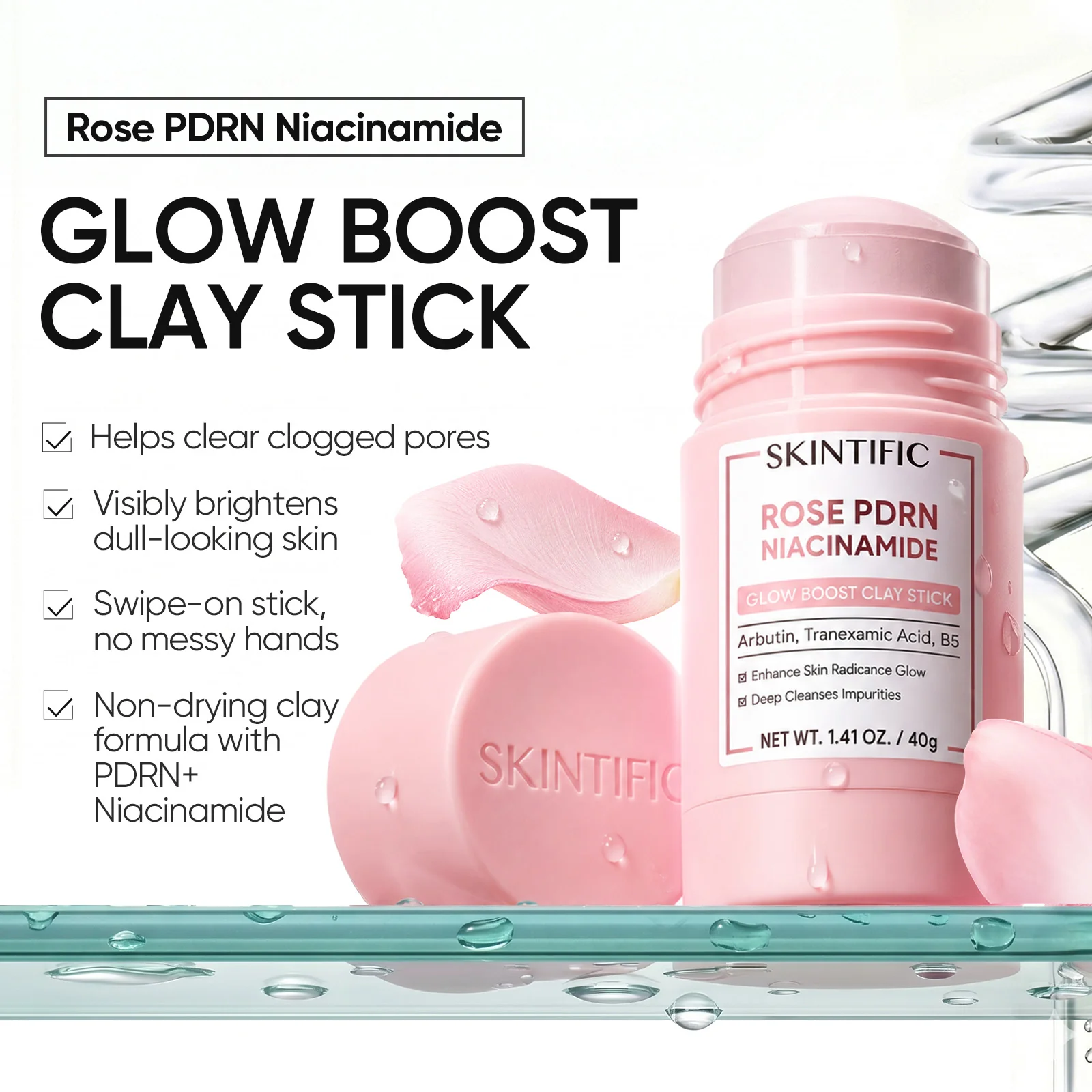Rose PDRN Niacinamide Glow Boost Clay Stick - Image 4